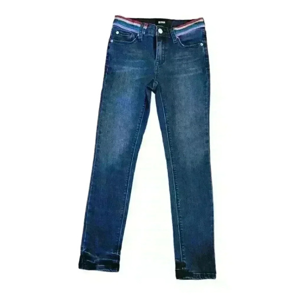 ☆ Hudson Girls Glitter Stripe Dark Wash Stretch Size 14 Jean. - Picture 1 of 9